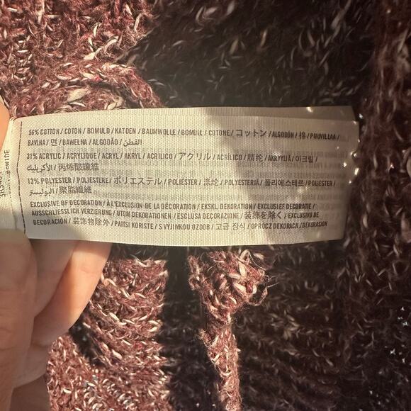 Hollister Size Small Hooded Open Front Cardigan Plum Warm Cozy Fall Winter Soft - Picture 6 of 7